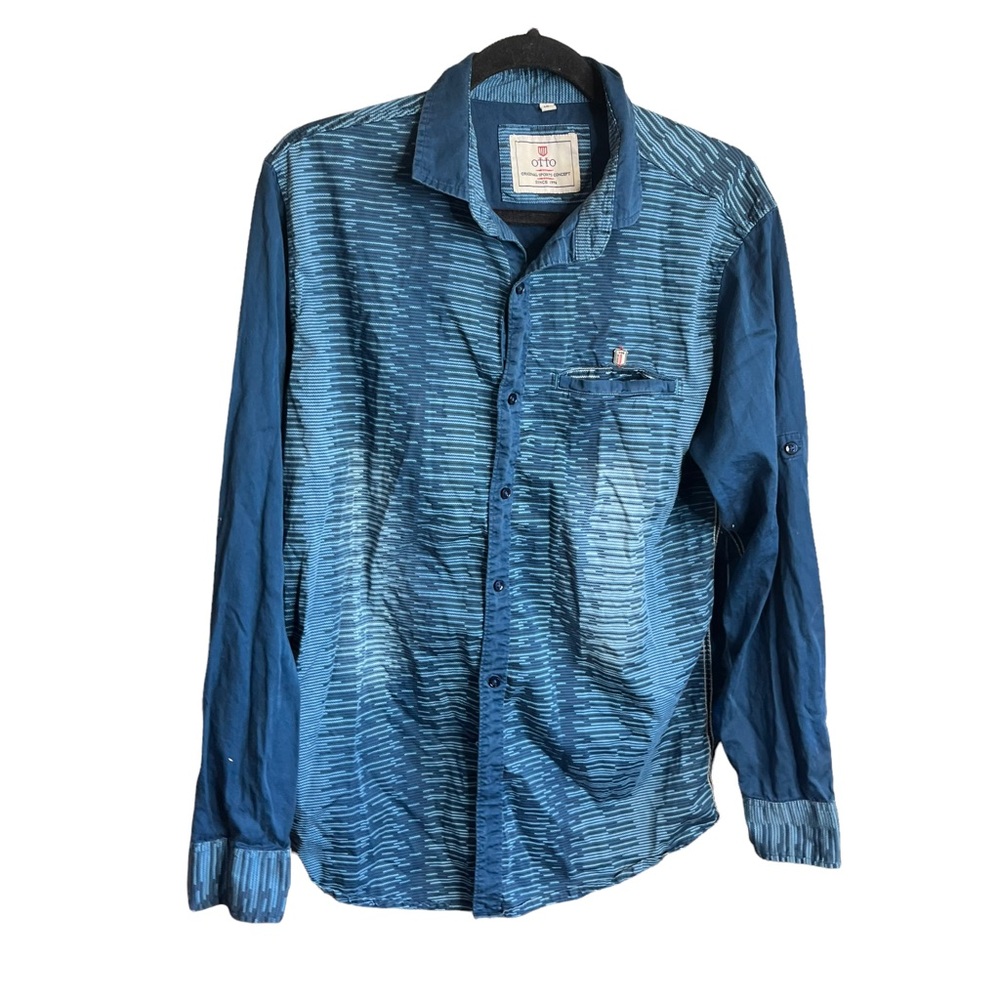 Otto Men’s Blue Patterned Button Down